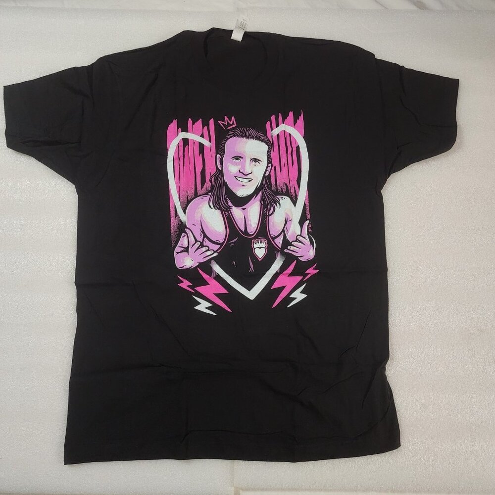 Tultex Owen Hart King Crown Heart Pro Wrestling Crate Black T-Shirt Mens XL NWOT